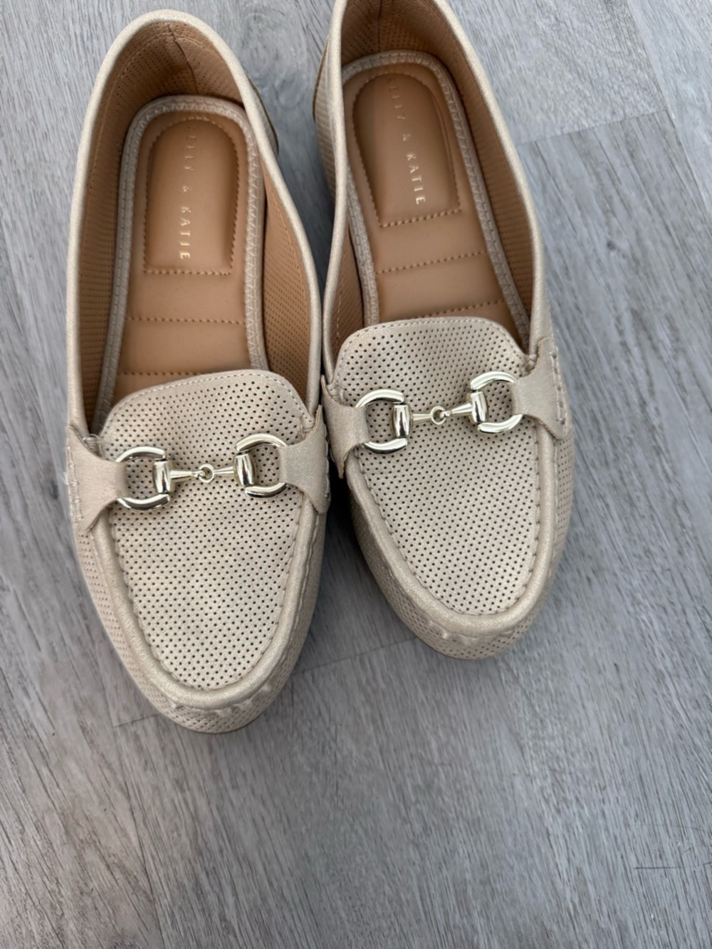 Kelly & Katie metallic gold loafers